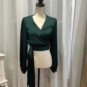 Forrest green silk shirt